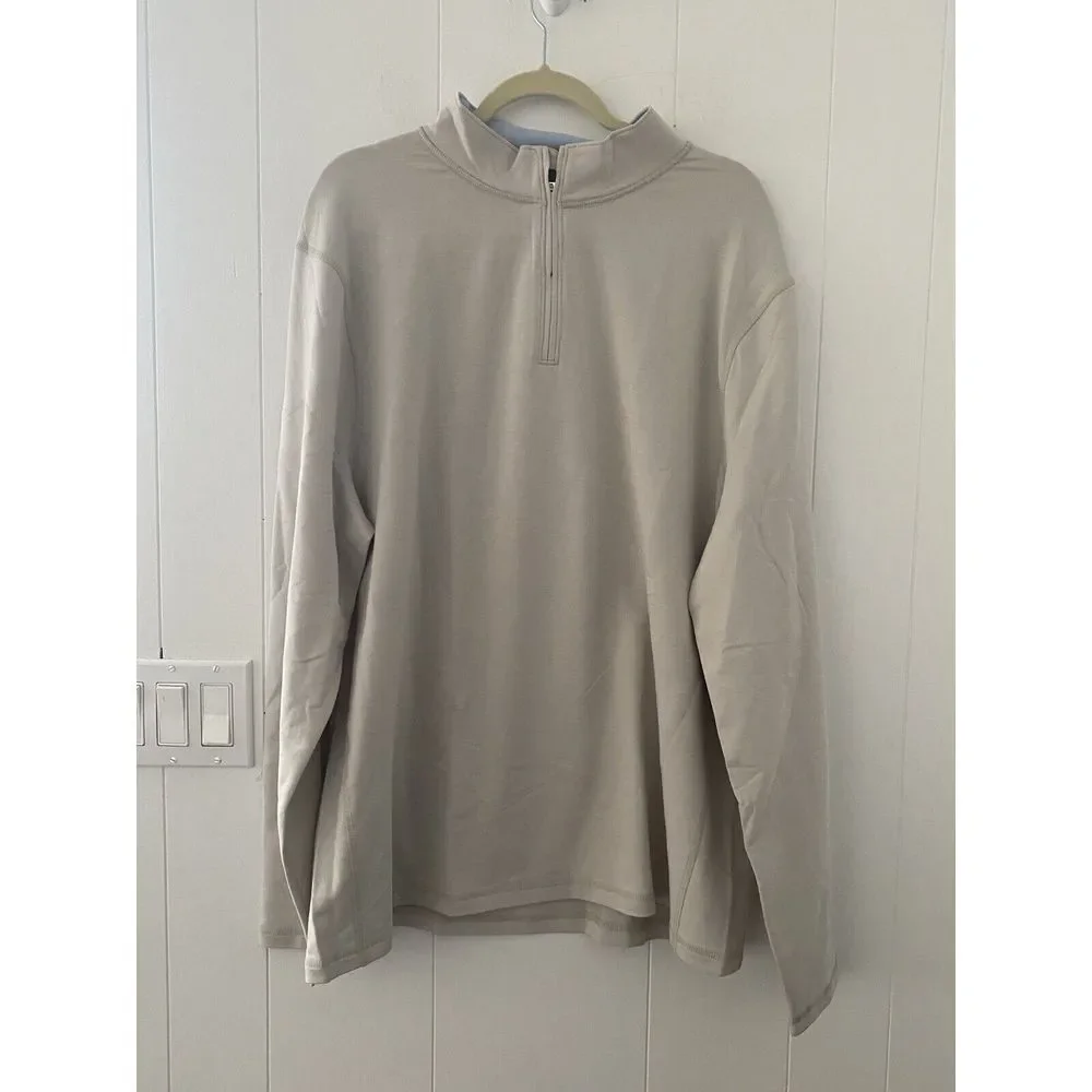 NWT J.Crew Men's Sz XXL Performance Half-Zip Pique Pullover CoolMax Long Sleeve